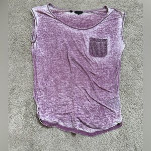 Guess faded vintage cap sleeve tee with black stone detail